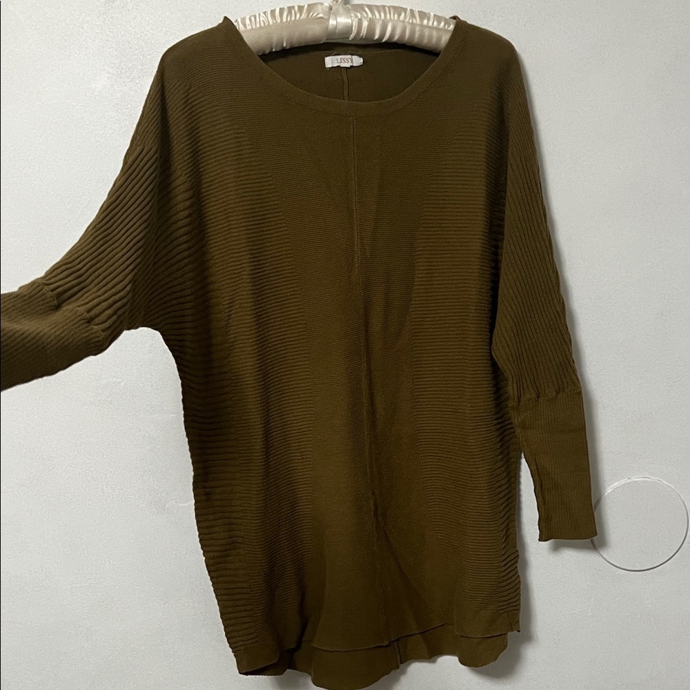 Olive Green Ribbed Sweater